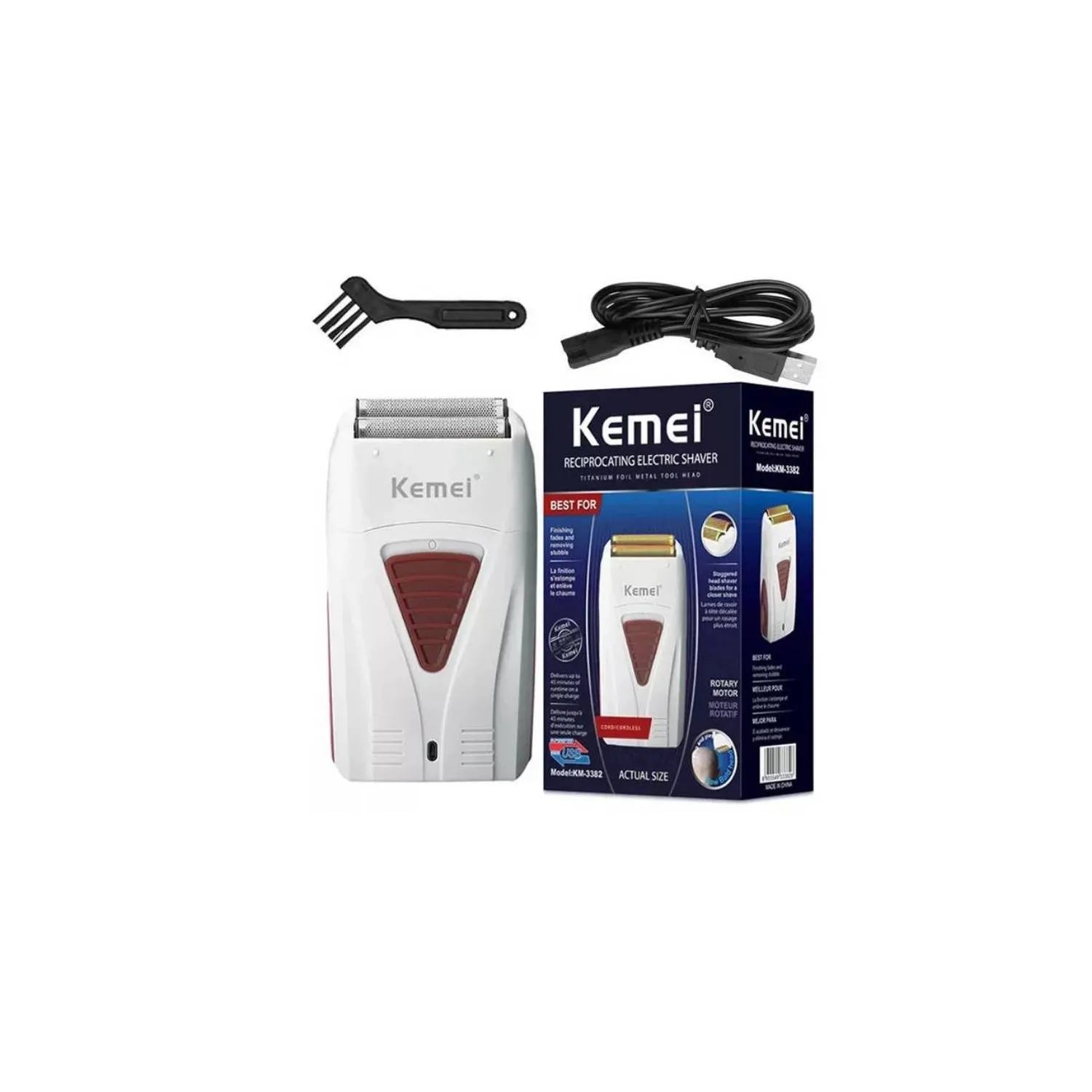 AFEITADOR PORTATIL KEMEI KM-3382 BLANCO